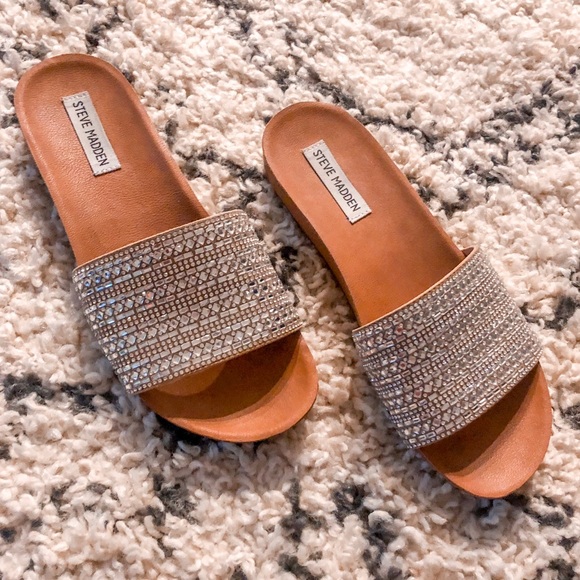 rhinestone slides steve madden
